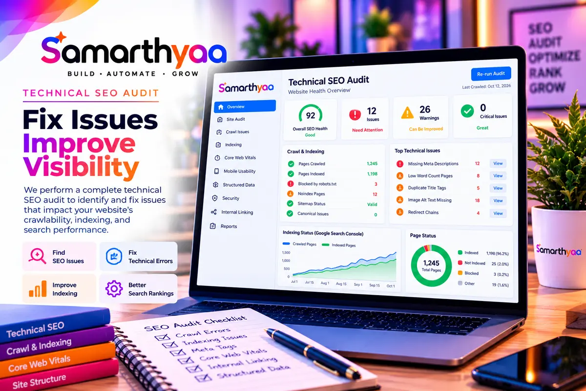 Technical SEO audit checklist with crawl and indexing results