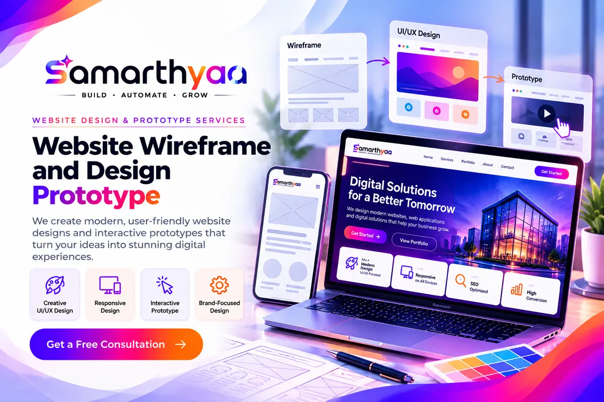 Website wireframe and design prototype reviewed during the planning stage